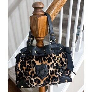 Vintage Juicy Couture Leopard Daydreamer Purse Bag with Double Bow Preowned